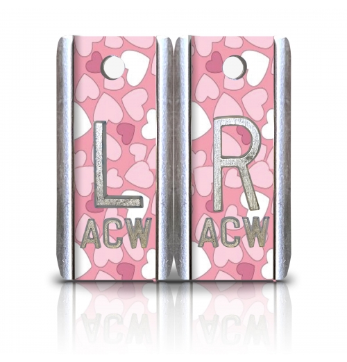 1 1/2" Height Aluminum Elite Style Lead X-Ray Markers, Hearts Pattern